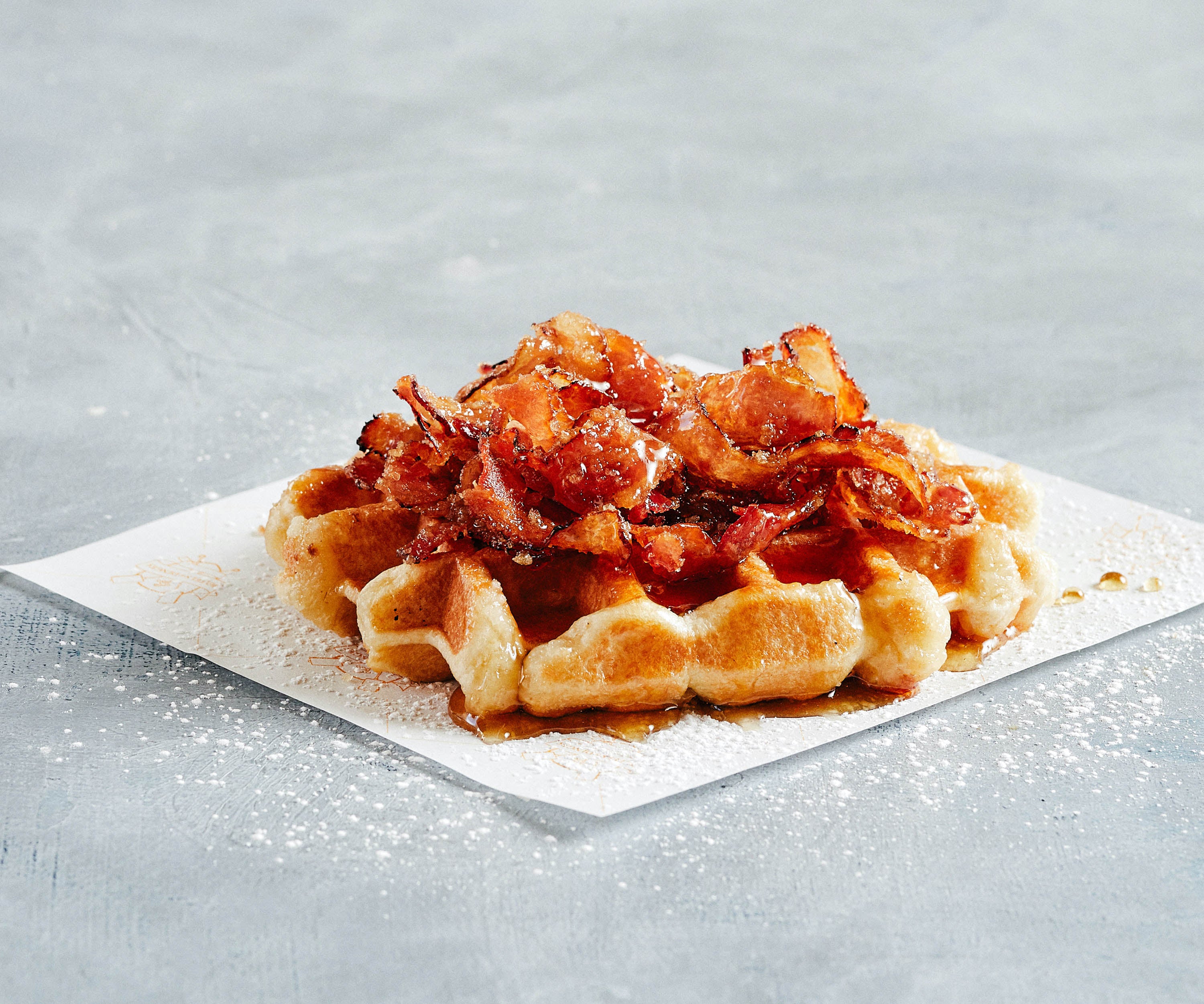 The bourbon maple and  bacon waffle