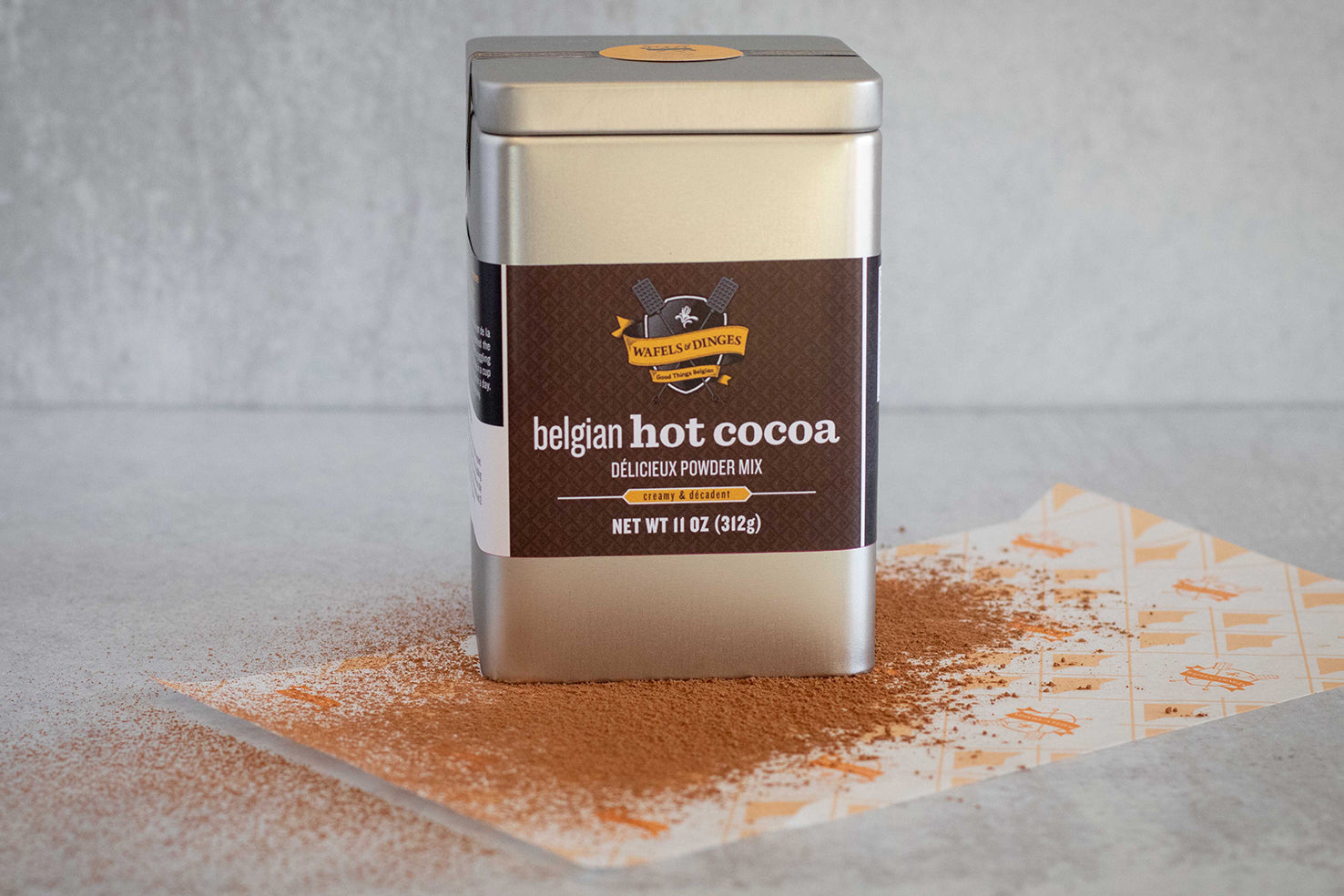 Wafels and dinges tin of  belgian hot cacao powder