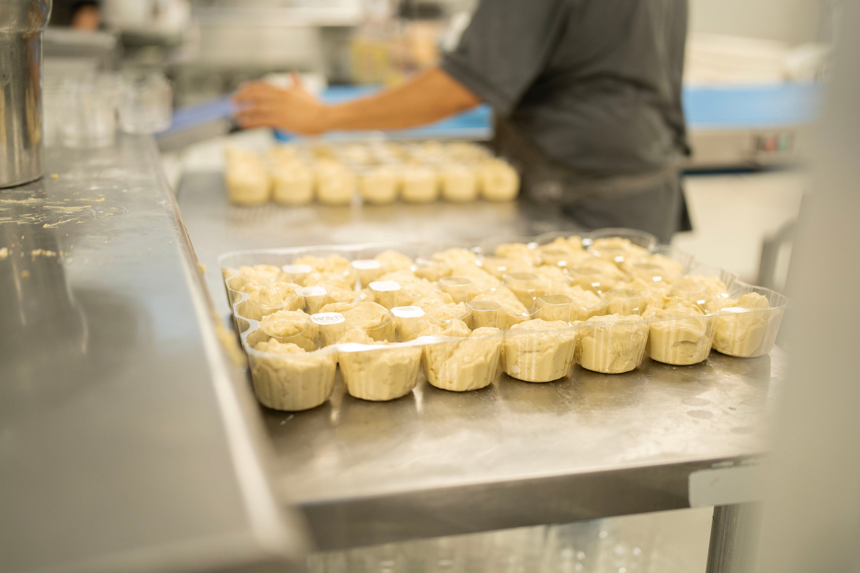 Making of wafels dough balls